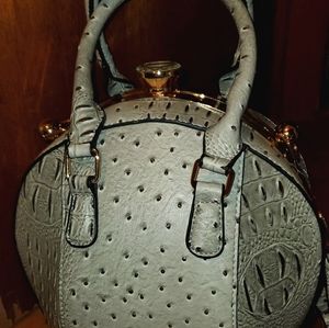 Ostrich ball handbag